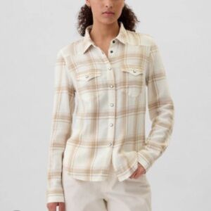 GAP Beige Striped Shirt